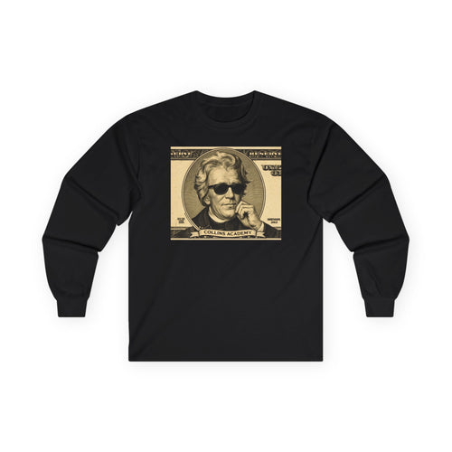 Andrew Jackson Long Sleeve Tee — Vintage Dollar Bill Graphic